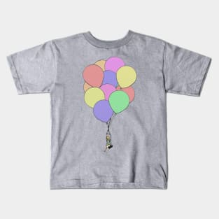 Pastel balloon ride Kids T-Shirt